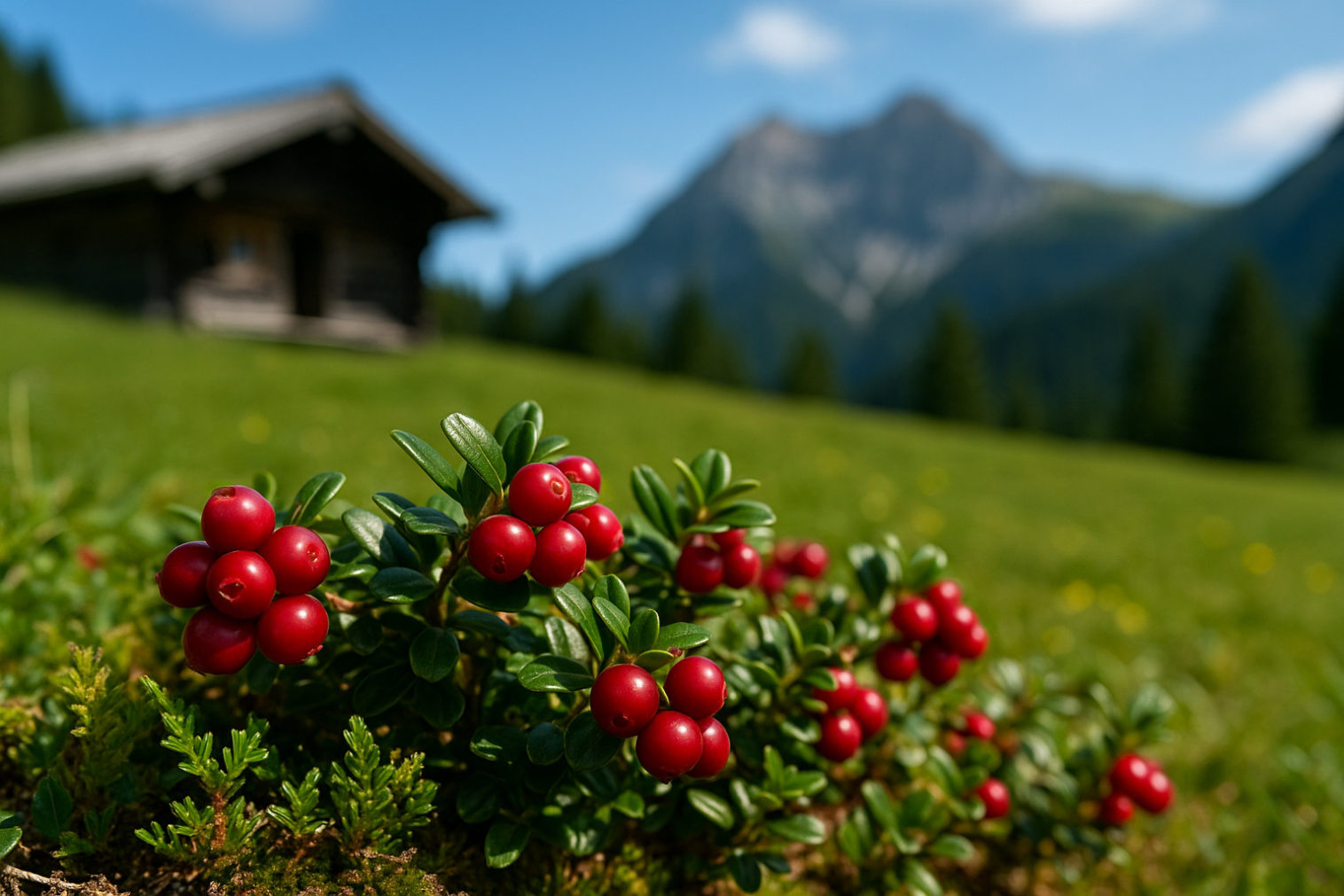 Preiselbeeren zum Pflücken auf der Loferer Alm