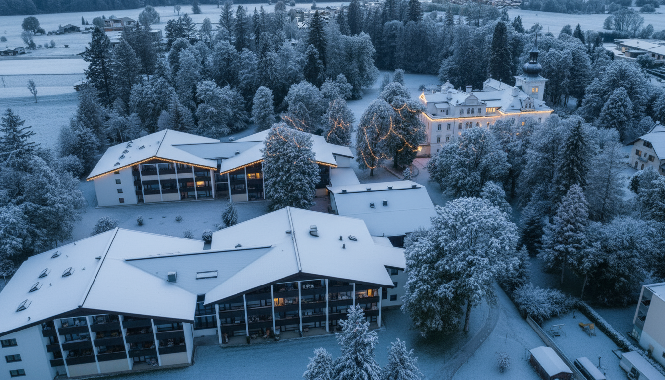 Grubhof Castle Park in winter - Christmas and New Year's Eve